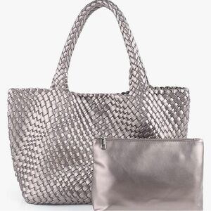 Woven Leather Bag. No scratches or stains. Rarely used.  Measurements in photos.